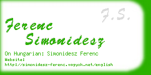 ferenc simonidesz business card